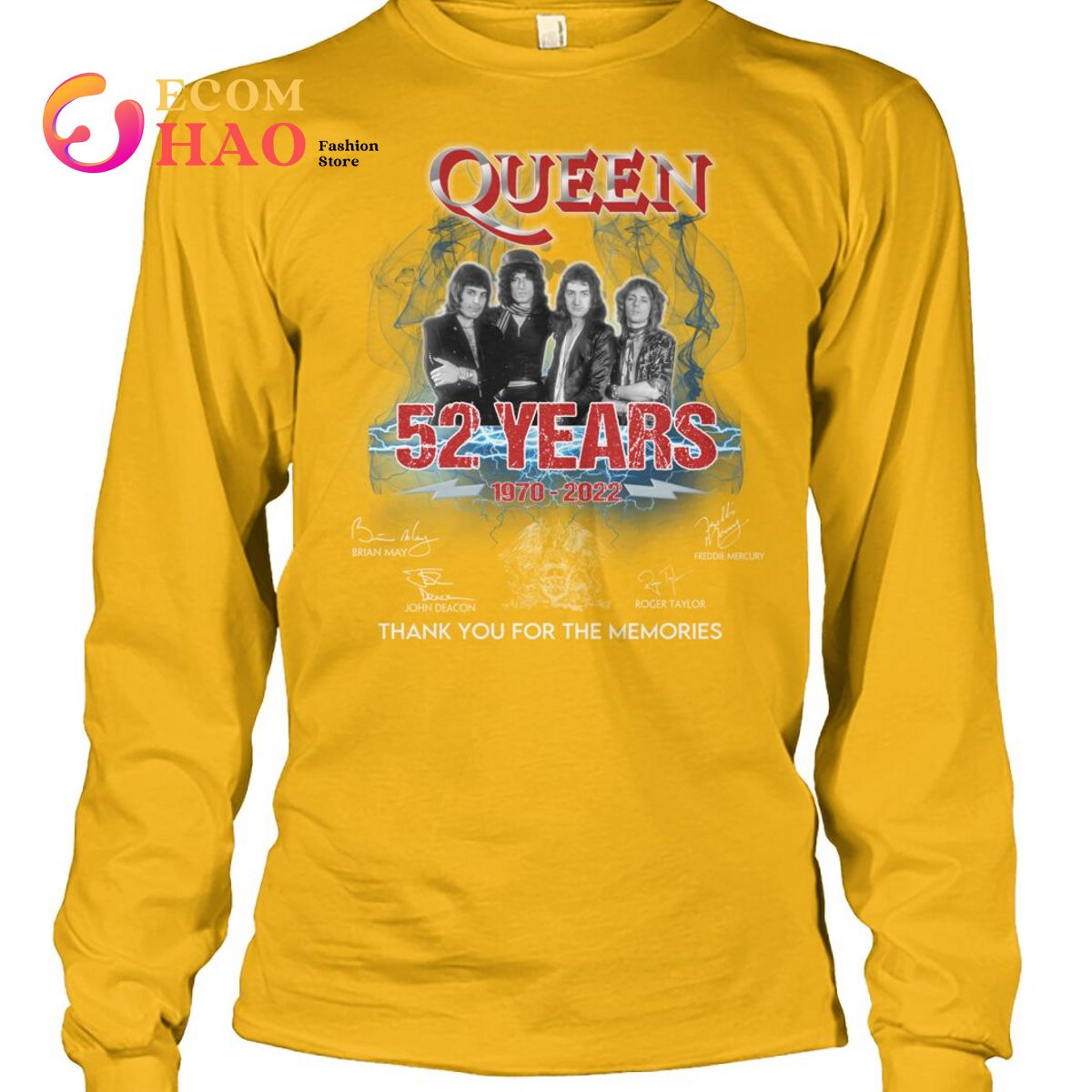 Queen 52 Years 1970 – 2022 Thank You For The Memories T-Shirt