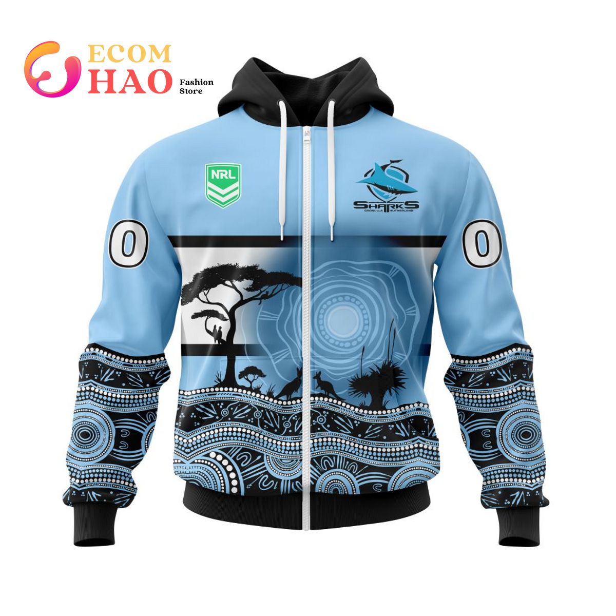 NRL Cronulla-Sutherland Sharks Specialized Jersey With Beautiful Australia Nature 3D Hoodie