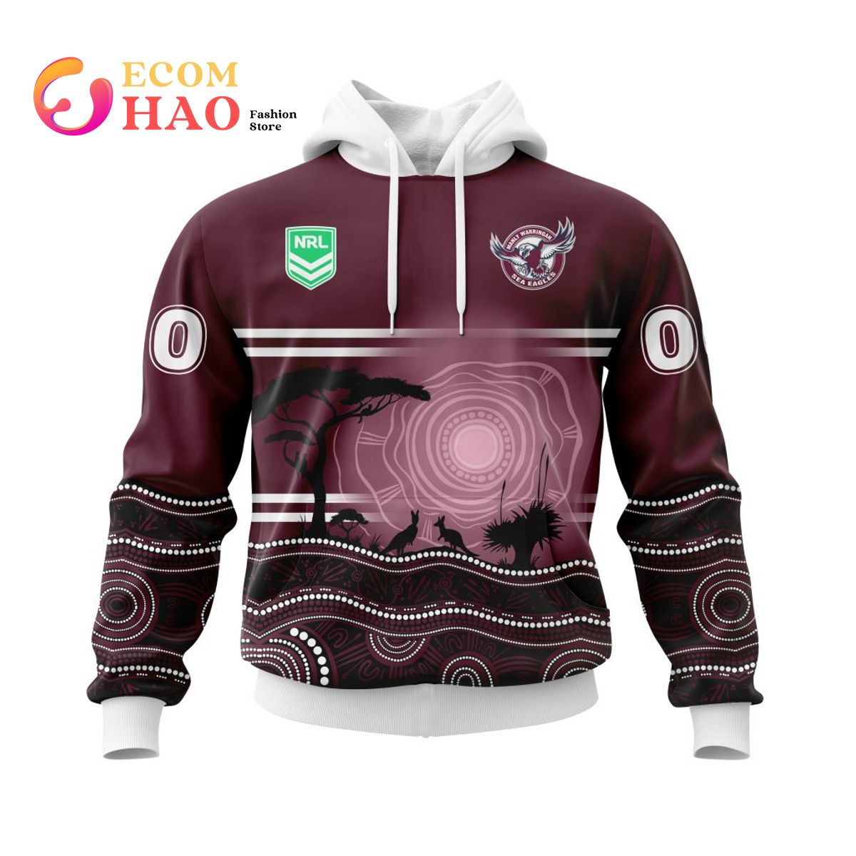 NRL Manly Warringah Sea Eagles Specialized Jersey With Beautiful Australia Nature 3D Hoodie