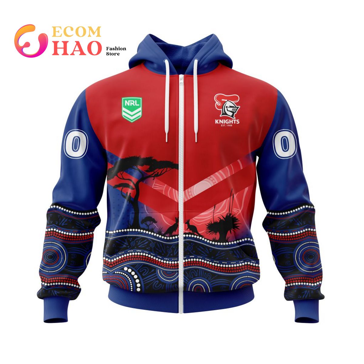 NRL Newcastle Knights Specialized Jersey With Beautiful Australia Nature 3D Hoodie