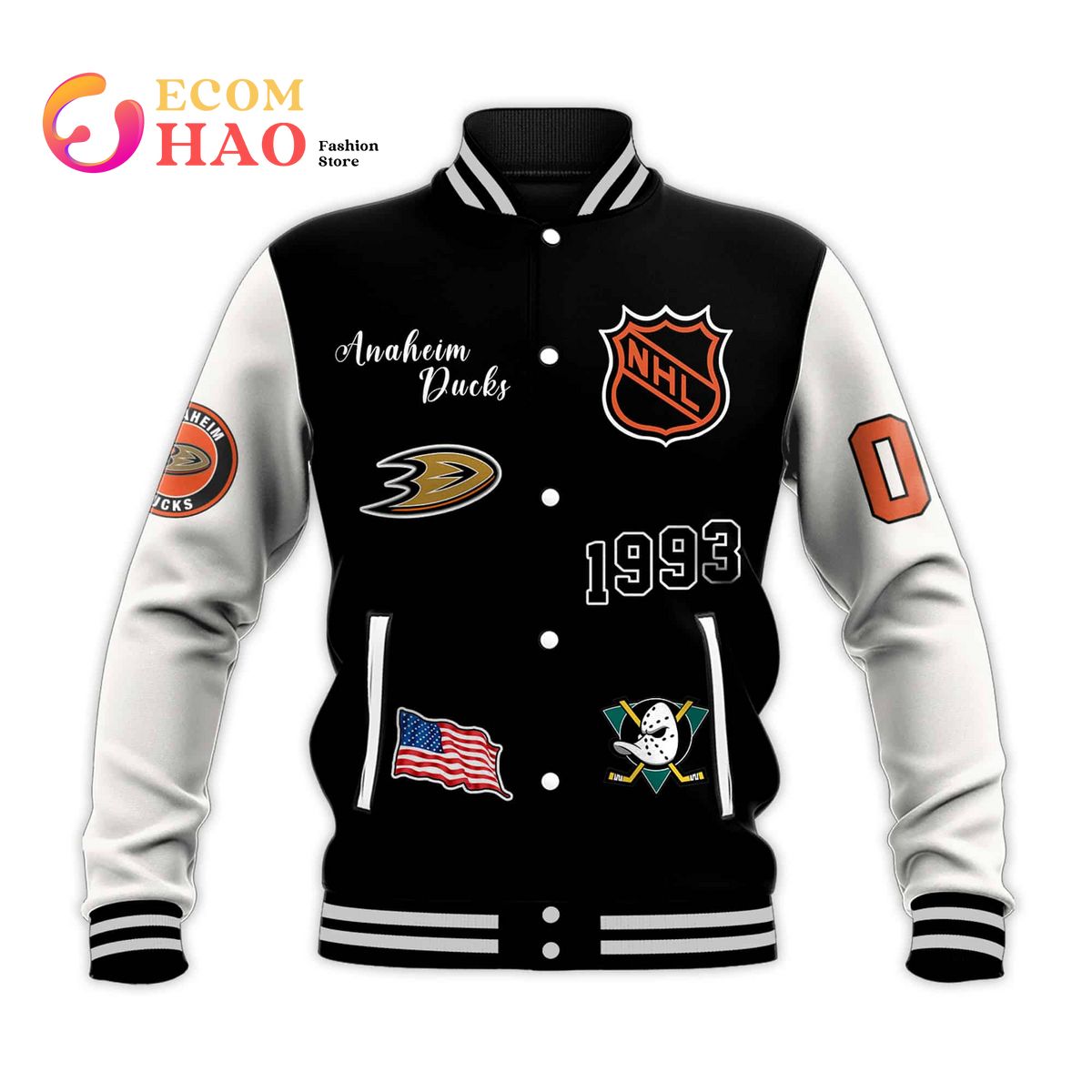 3D Premium Baseball Jacket Anaheim Ducks