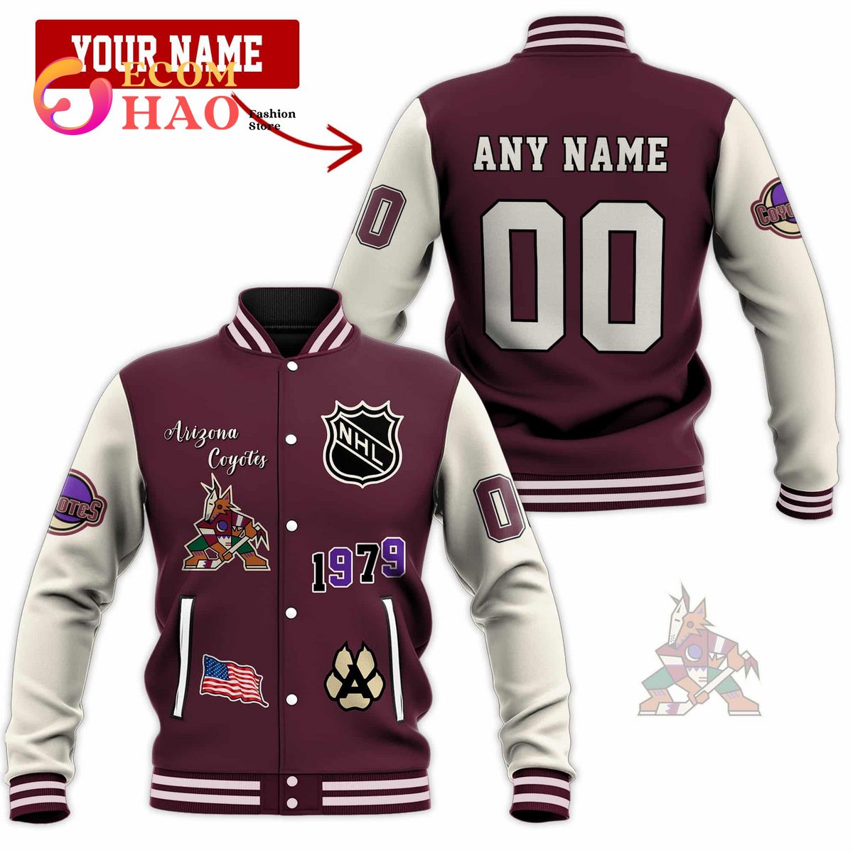 3D Premium Baseball Jacket Arizona Coyotes