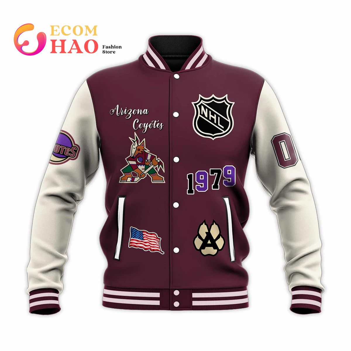 3D Premium Baseball Jacket Arizona Coyotes