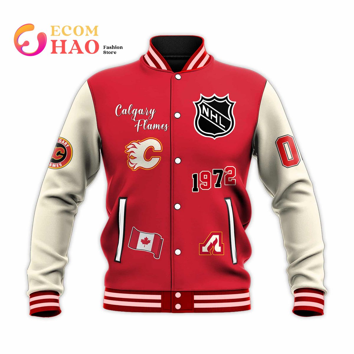 3D Premium Baseball Jacket Calgary Flames