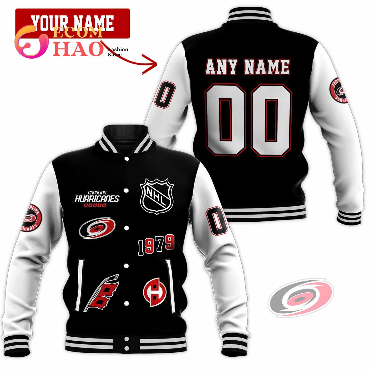 3D Premium Baseball Jacket Carolina Hurricanes