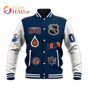 3D Premium Baseball Jacket Edmonton Oilers