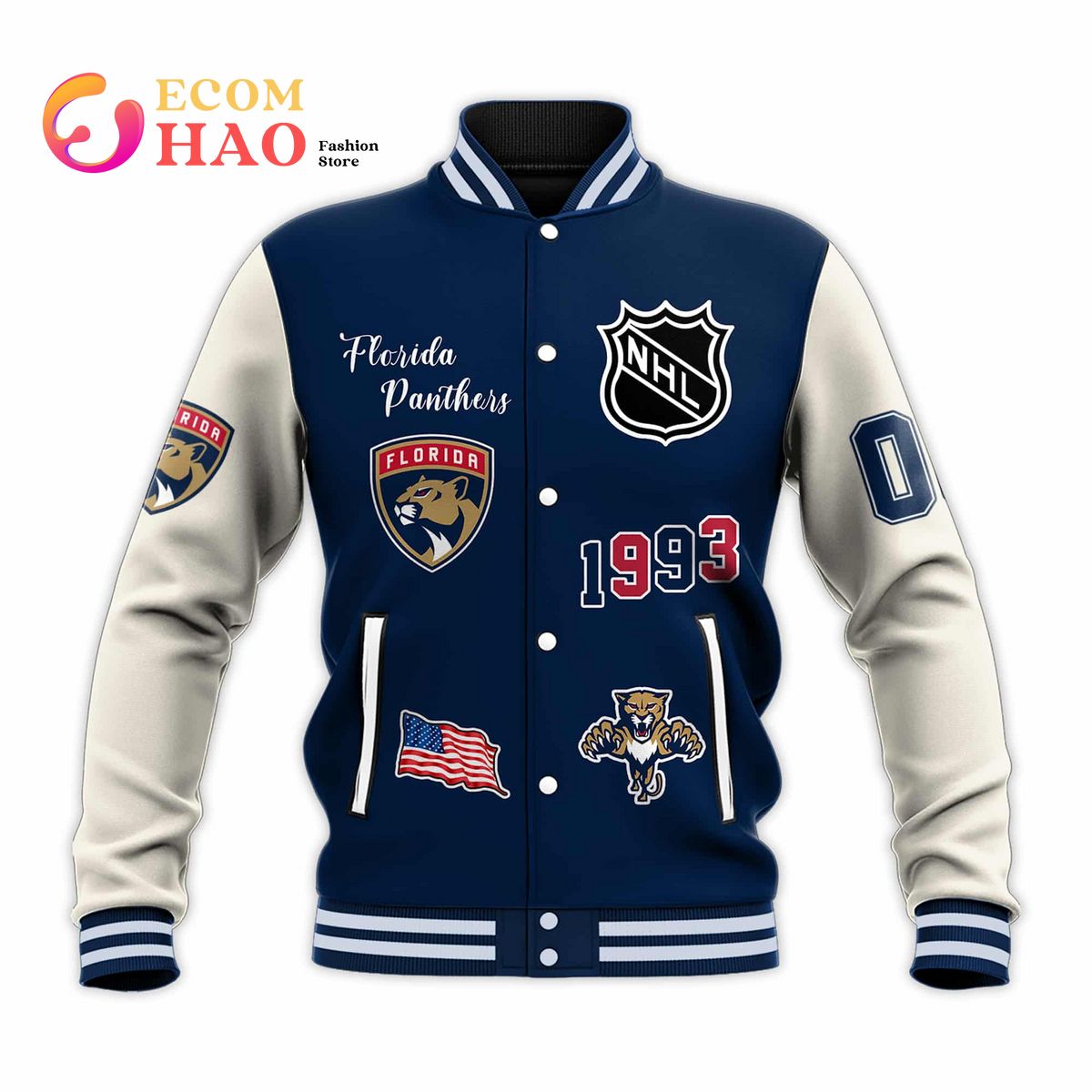 3D Premium Baseball Jacket Florida Panthers