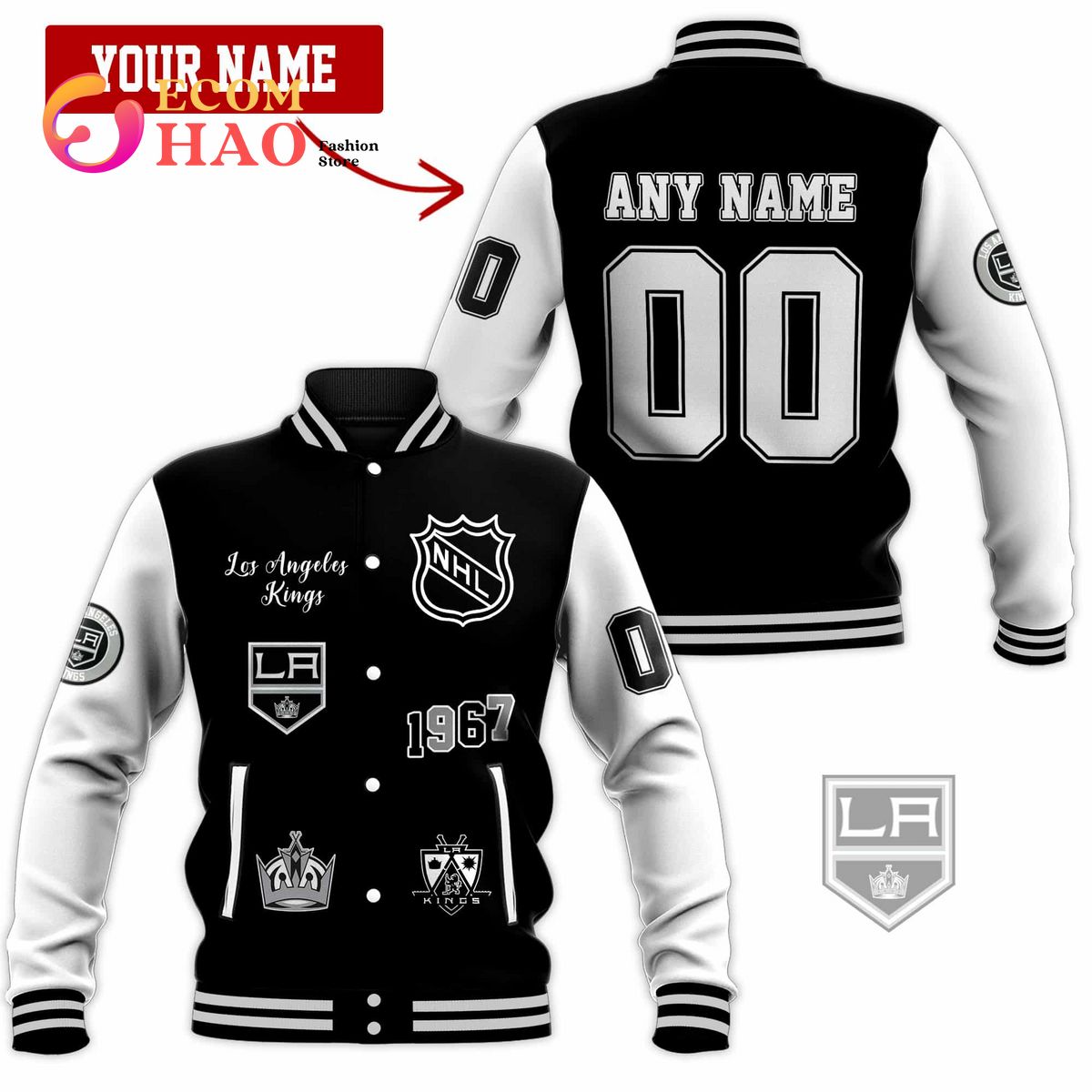 3D Premium Baseball Jacket Los Angeles Kings