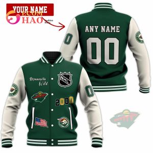 3D Premium Baseball Jacket Minnesota Wild