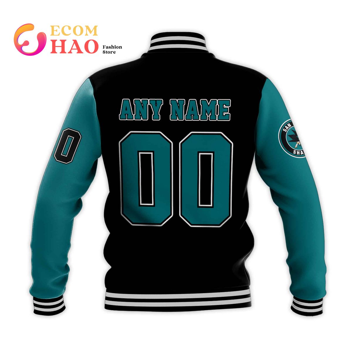 3D Premium Baseball Jacket San Jose Sharks