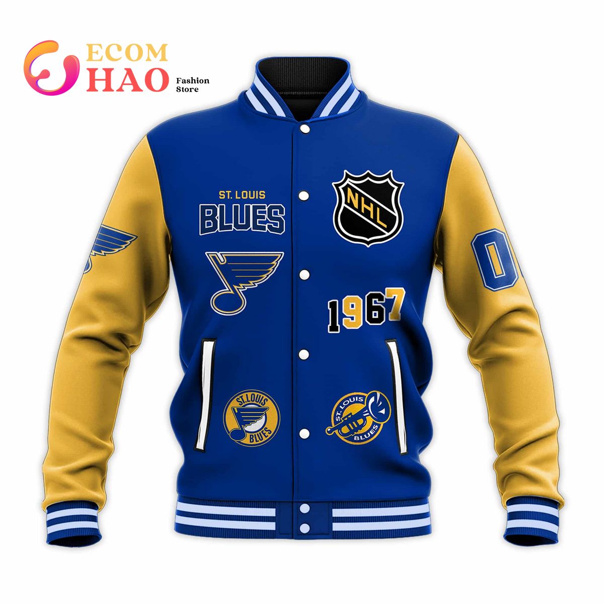 3D Premium Baseball Jacket St. Louis Blues