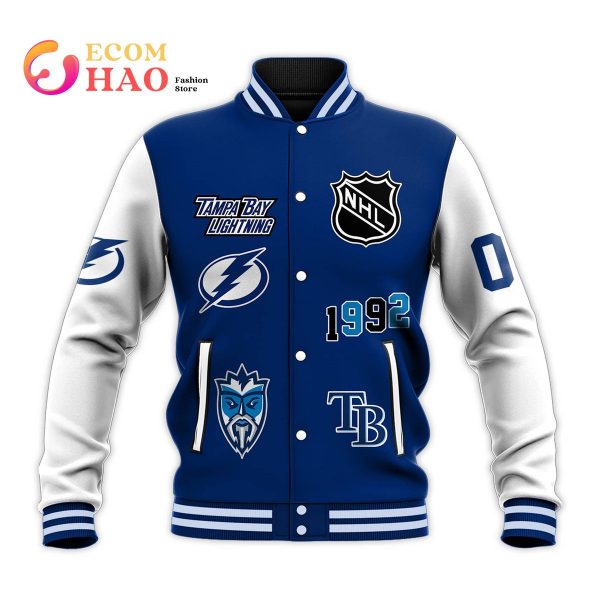 3D Premium Baseball Jacket Tampa Bay Lightning - Ecomhao Store