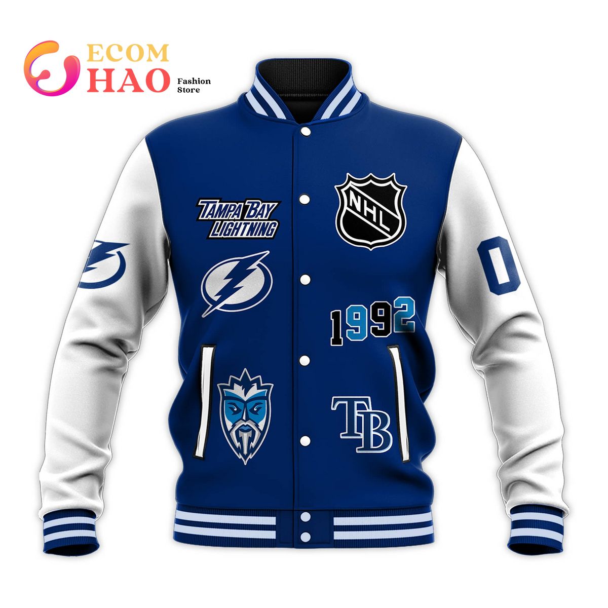 3D Premium Baseball Jacket Tampa Bay Lightning