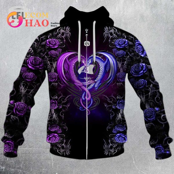 Personalized CFL Toronto Argonauts Rose Dragon 3D Hoodie