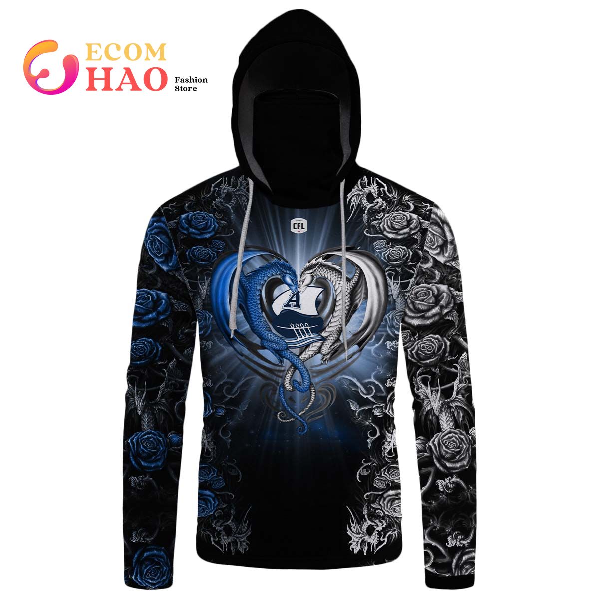 New Personalized CFL Toronto Argonauts Rose Dragon 3D Hoodie