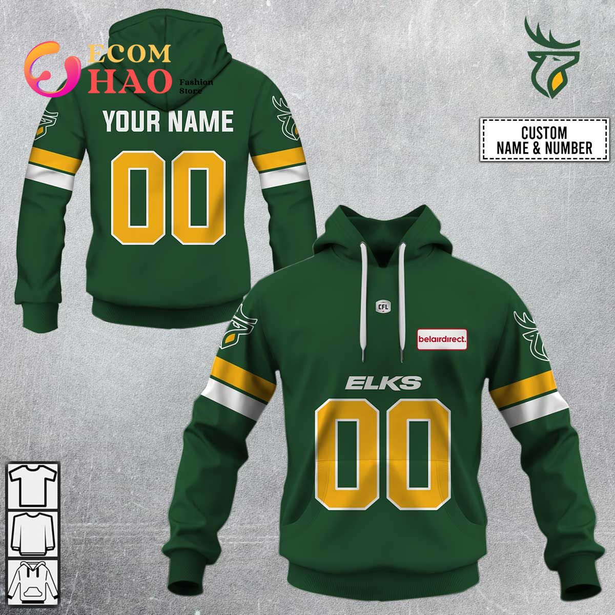 Personalized CFL Edmonton Elks Jersey 2022 3D Hoodie