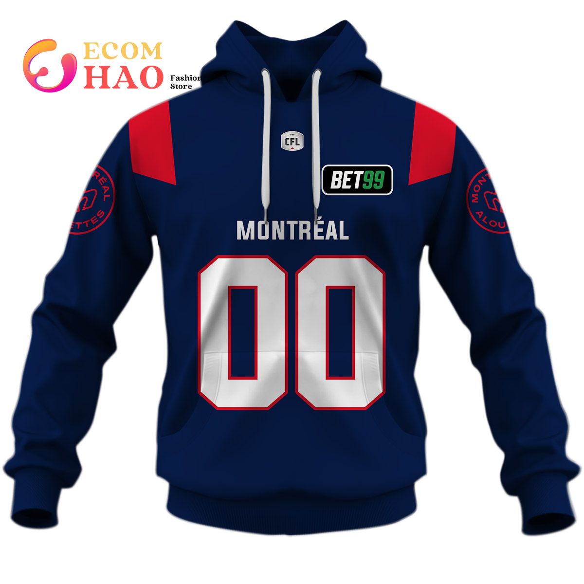 Personalized CFL Montreal Alouettes Jersey 2022 3D Hoodie