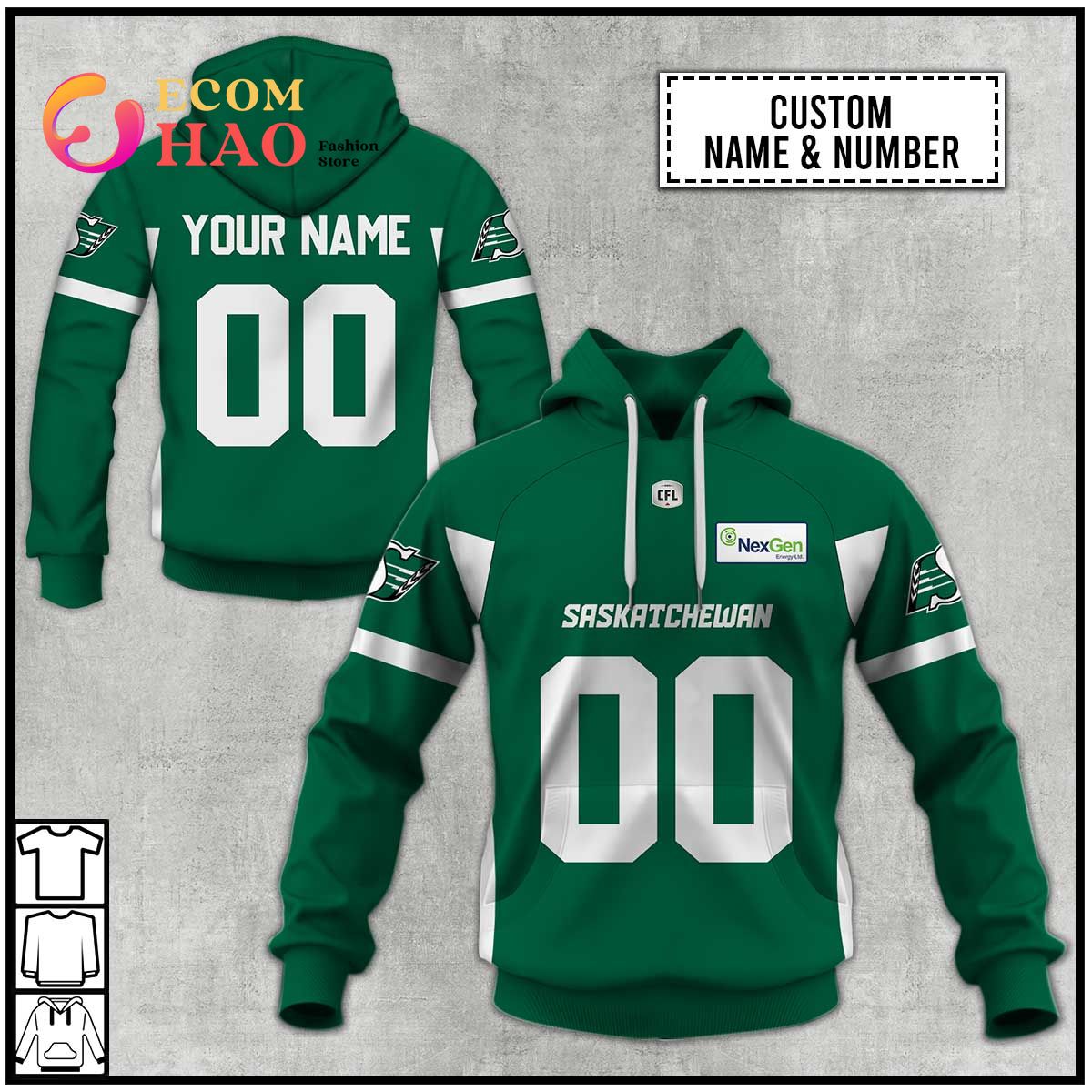 Personalized CFL Saskatchewan Roughriders Jersey 2022 3D Hoodie