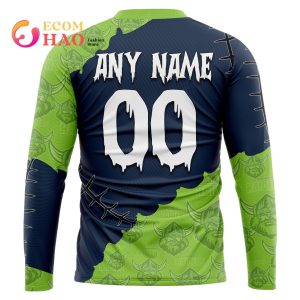 NRL Canberra Raiders Custom Your Name & Number Halloween Style 3D Hoodie