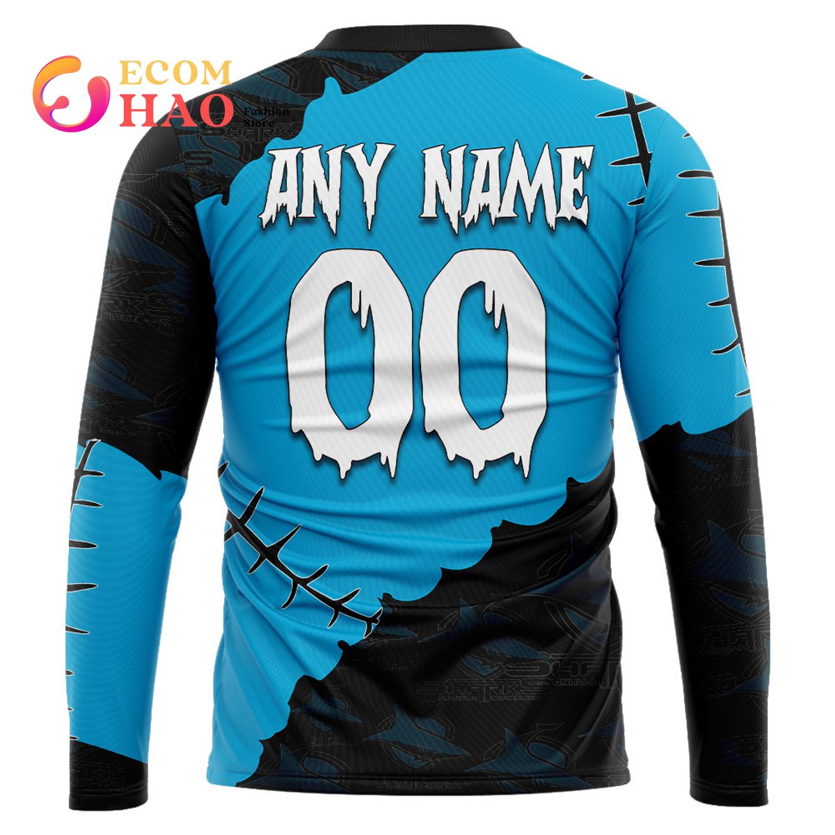 NRL Cronulla-Sutherland Sharks Custom Your Name & Number Halloween Style 3D Hoodie