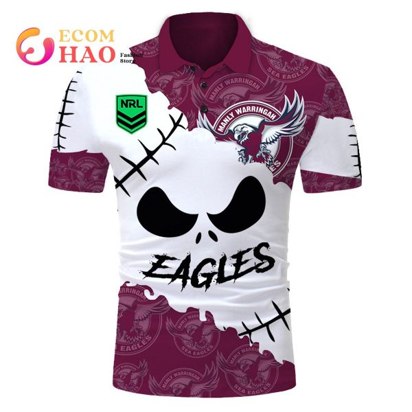 NRL Manly Warringah Sea Eagles Custom Your Name & Number Halloween Style 3D Hoodie