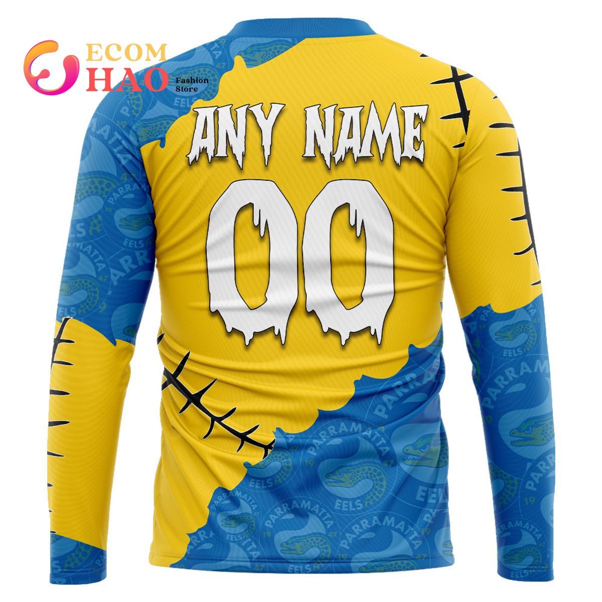 NRL Parramatta Eels Custom Your Name & Number Halloween Style 3D Hoodie