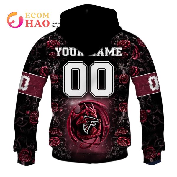 Personalized NFL Rose Dragon Atlanta Falcons 3D Hoodie