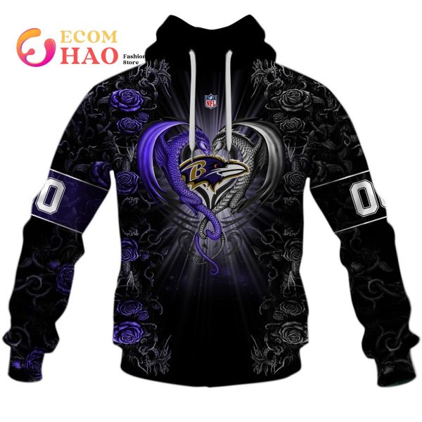 NFL Baltimore Ravens 3D Hoodie Pink Can In October We Wear Pink