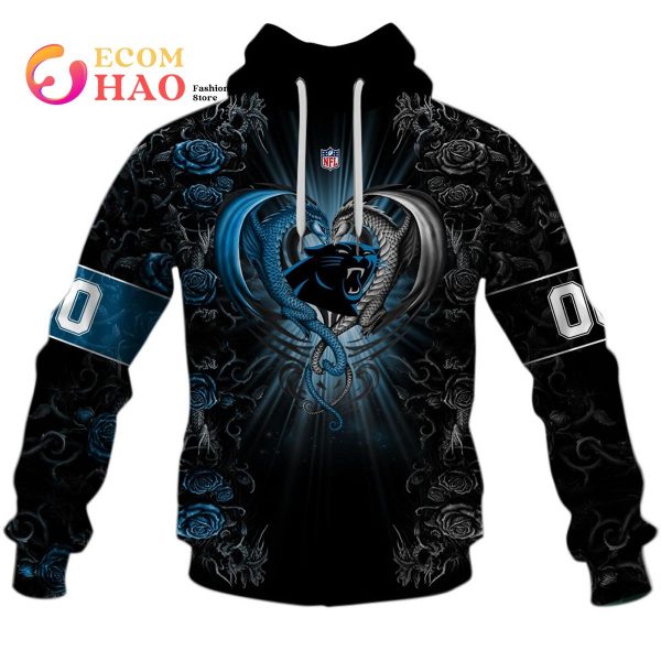 Personalized NFL Rose Dragon Carolina Panthers 3D Hoodie
