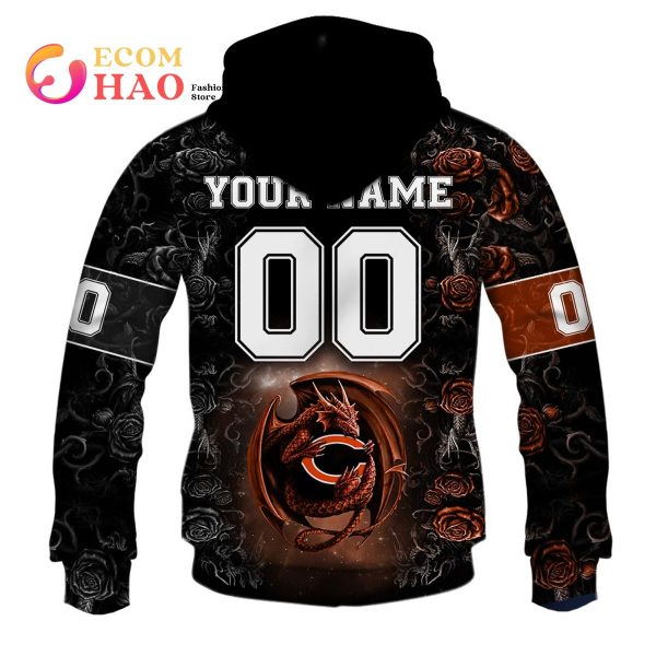 Chicago Bears Personalized Name & Number NFL Dragon Baseball Shirt Best  Gift Fans