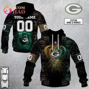 Personalized NFL Rose Dragon Green Bay Packers 3D Hoodie
