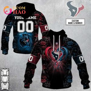 Personalized NFL Rose Dragon Houston Texans 3D Hoodie
