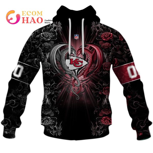 Personalized NFL Rose Dragon Kansas City Chiefs 3D Hoodie
