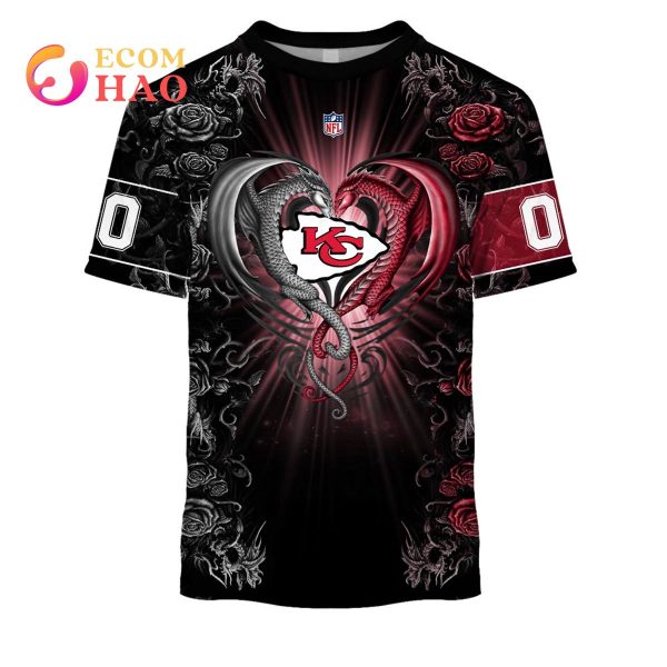 Personalized NFL Rose Dragon Kansas City Chiefs 3D Hoodie