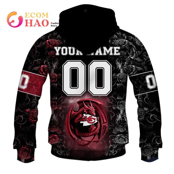 Personalized NFL Rose Dragon Kansas City Chiefs 3D Hoodie