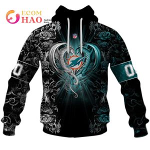Personalized NFL Rose Dragon Miami Dolphins 3D Hoodie