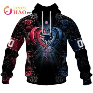 Personalized NFL Rose Dragon New England Patriots 3D Hoodie