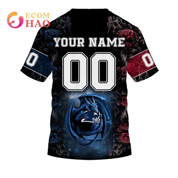 Personalized NFL Rose Dragon New England Patriots 3D Hoodie