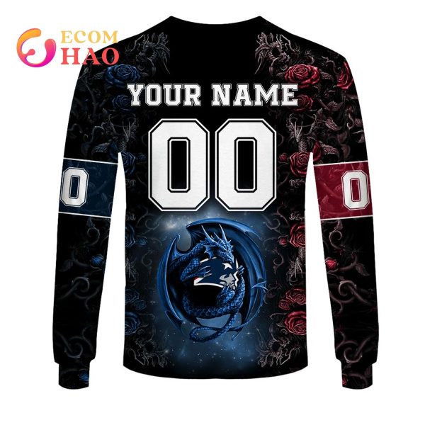 Personalized NFL Rose Dragon New England Patriots 3D Hoodie