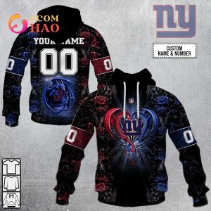 Personalized NFL Rose Dragon New York Giants 3D Hoodie