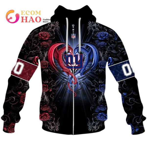 Personalized NFL Rose Dragon New York Giants 3D Hoodie - Ecomhao Store