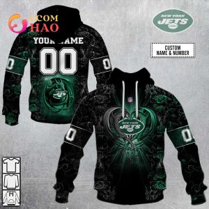 Personalized NFL Rose Dragon New York Jets 3D Hoodie
