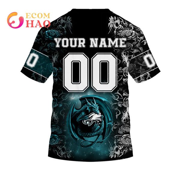 Personalized NFL Rose Dragon Philadelphia Eagles 3D Hoodie