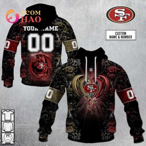 Personalized NFL Rose Dragon San Francisco 49ers 3D Hoodie