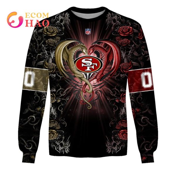 Personalized NFL Rose Dragon San Francisco 49ers 3D Hoodie