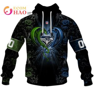 Personalized NFL Rose Dragon Seattle Seahawks 3D Hoodie