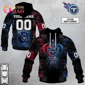 Personalized NFL Rose Dragon Tennessee Titans 3D Hoodie