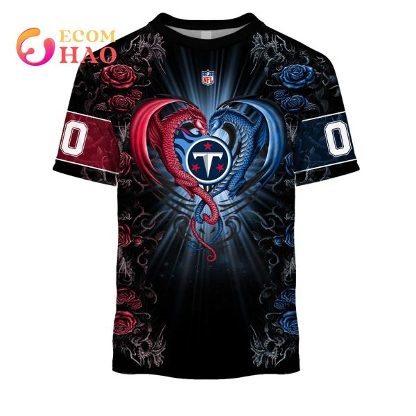 Personalized NFL Rose Dragon Tennessee Titans 3D Hoodie