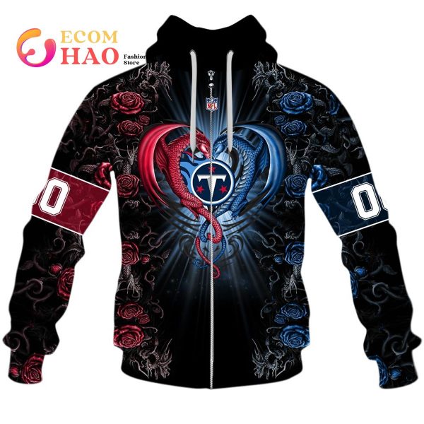 Personalized NFL Rose Dragon Tennessee Titans 3D Hoodie