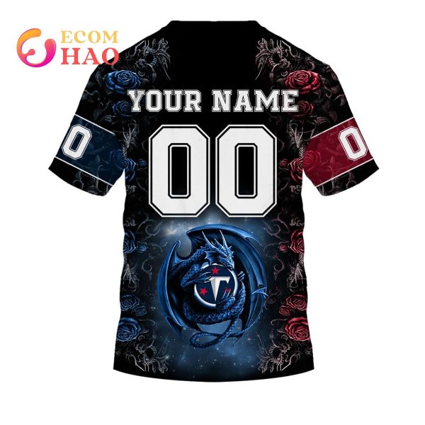 Personalized NFL Rose Dragon Tennessee Titans 3D Hoodie
